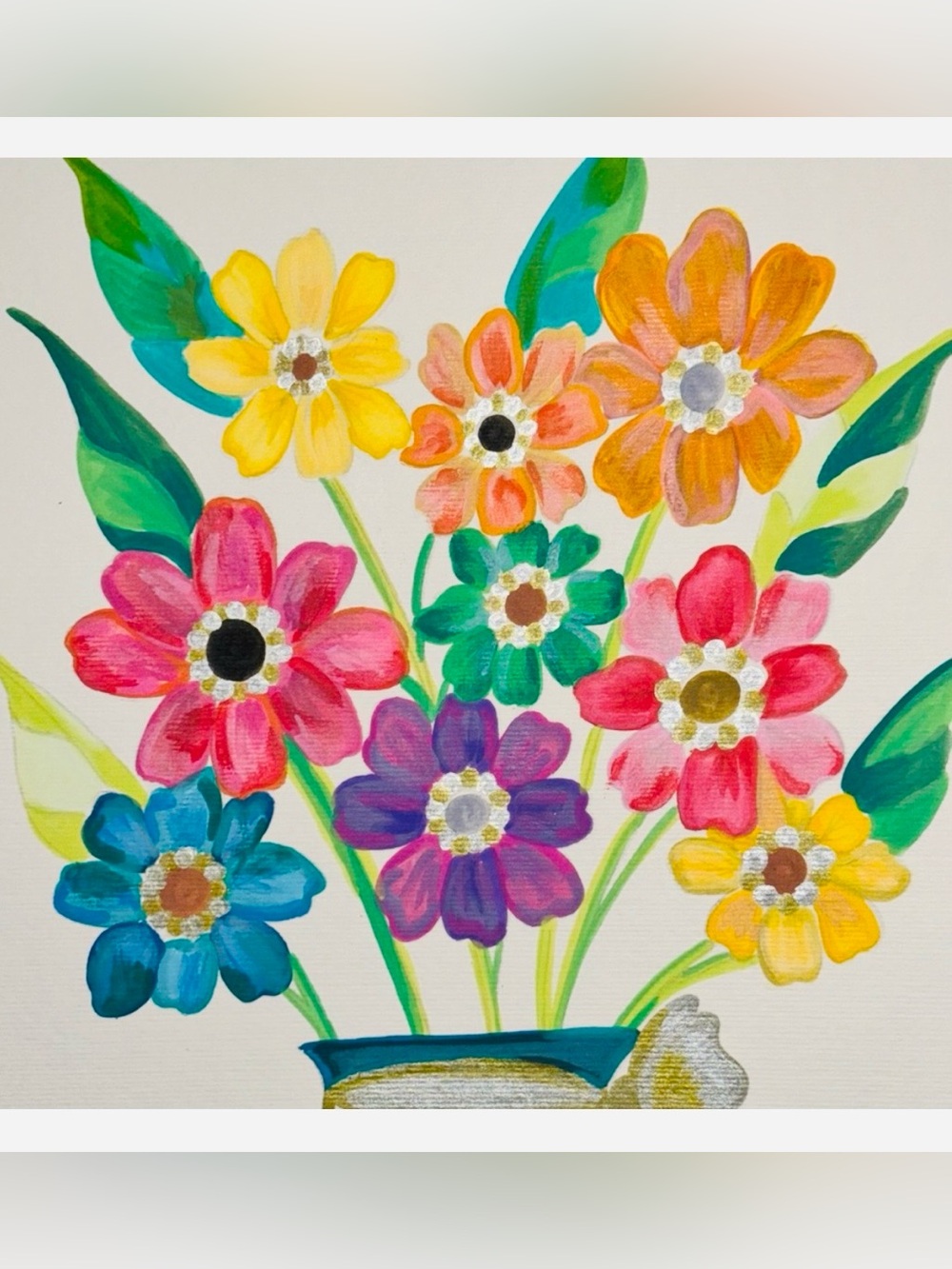 Colorful Floral Art (hand painted)